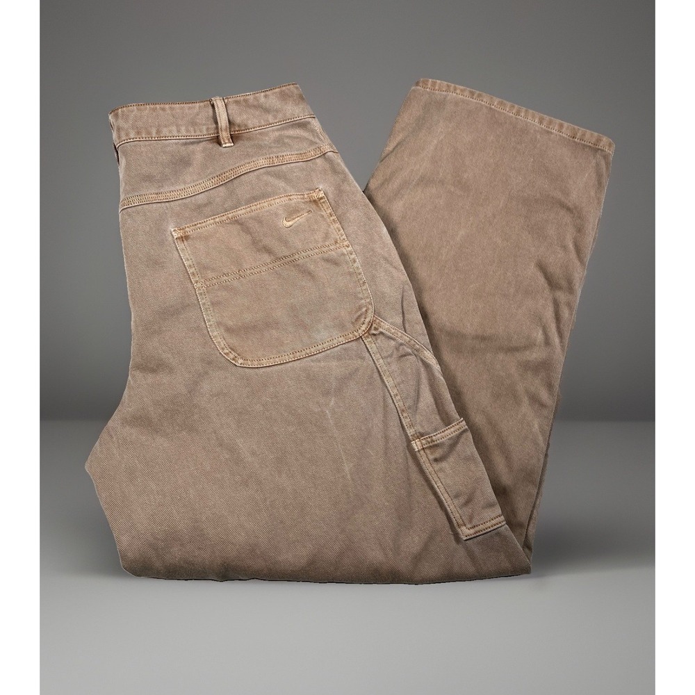 Nike Carpenter Jeans Men's 36x31 Brown Swoosh Loose Baggy Fit Utility Denim